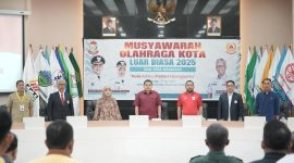 Walikota Makassar, Munafri Arifuddin menghadiri Muskorkotlub KONI Makassar. (FOTO:ist)
